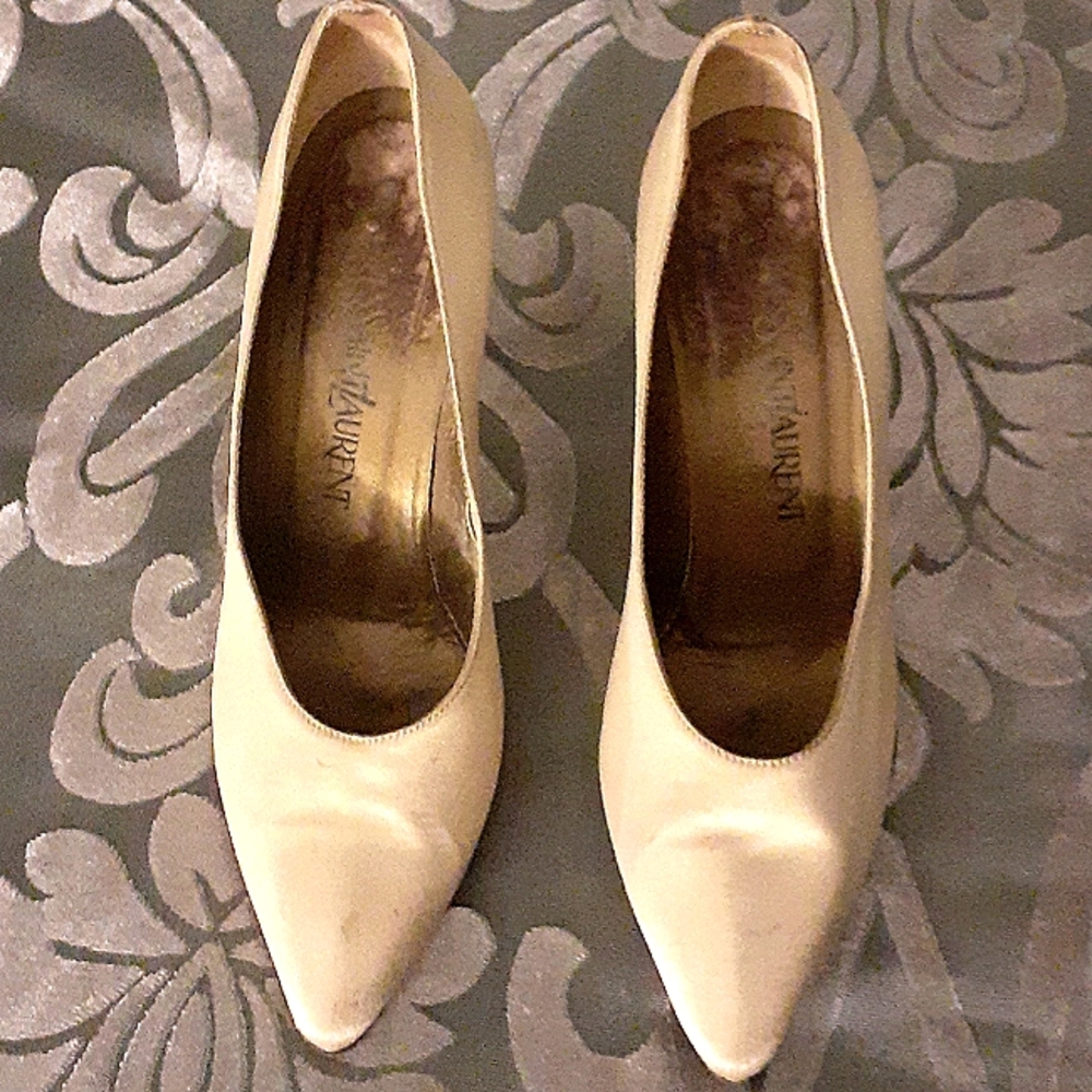 YSL Champagne Satin pumps